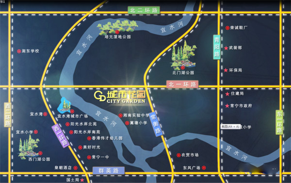 常宁宜水新城城市花园：17000平米花园，柔化生活之境