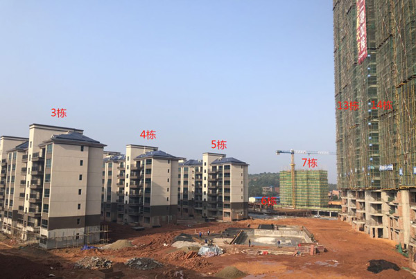 耒阳印象顺湖：3#4#5#栋园林施工，多栋楼建设稳步推进