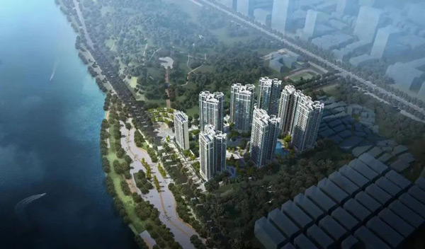 湖景现房，梦想家园：山水华庭6号栋封顶