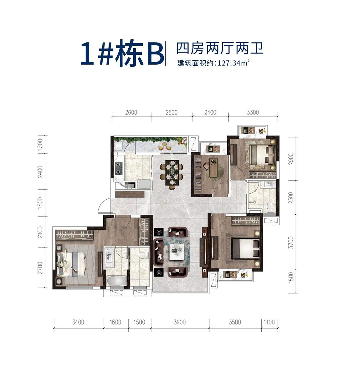 汉寿县德景园1#栋B户型