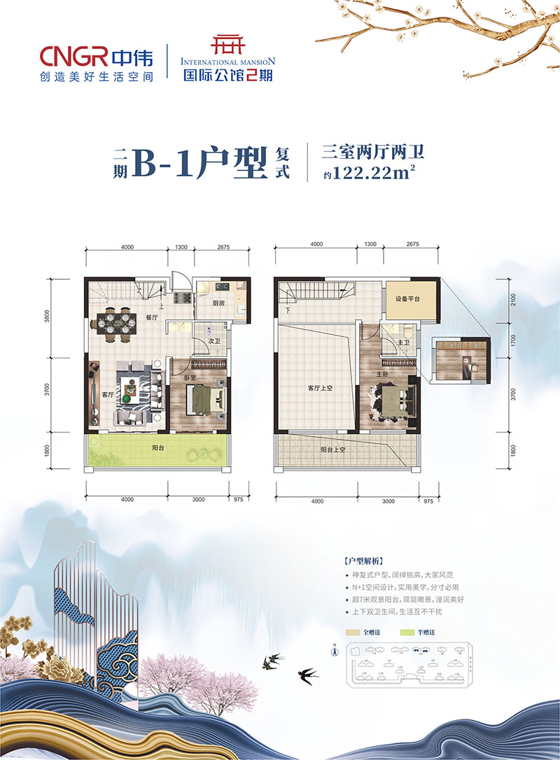 石门县中伟国际公馆二期B-1户型
