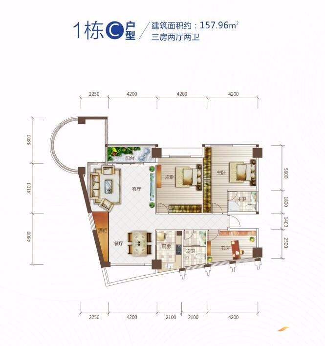 澧县中海蓝湾1栋C户型
