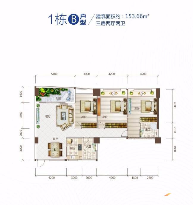 澧县中海蓝湾1栋B户型