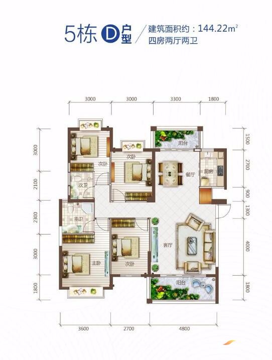 澧县中海蓝湾5栋D户型