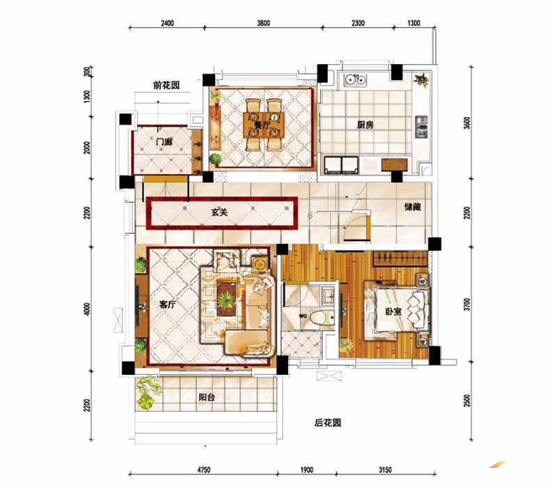 常德市碧桂园BJ240N户型1F