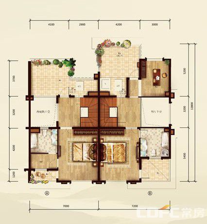 常德市天利天鹅湾二期天利天鹅湾二期联排楼四层