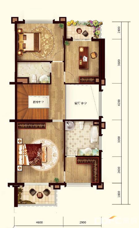 常德市天利天鹅湾二期天利天鹅湾二期双拼楼三层