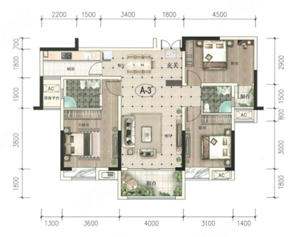 桃江县上海佳苑A3户型