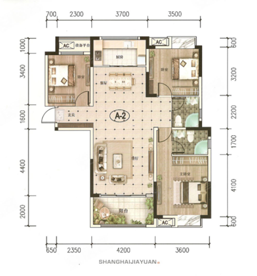 桃江县上海佳苑A2户型