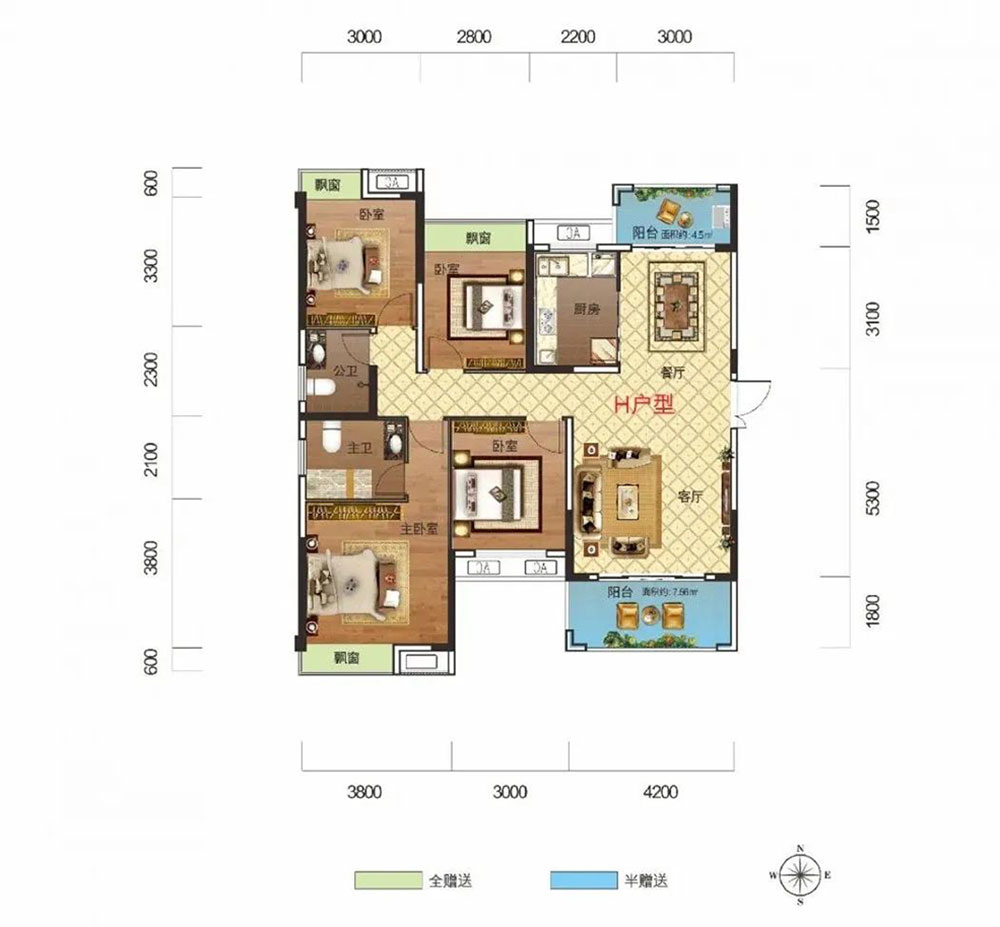 赫山区益登华庭H户型