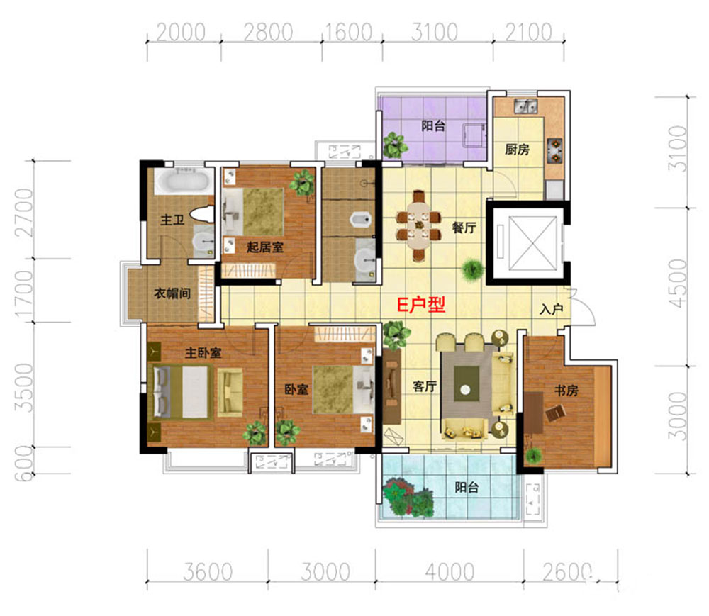 赫山区兰溪中心E户型