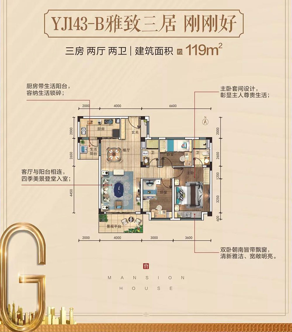 赫山区东城首府YJ143B户型