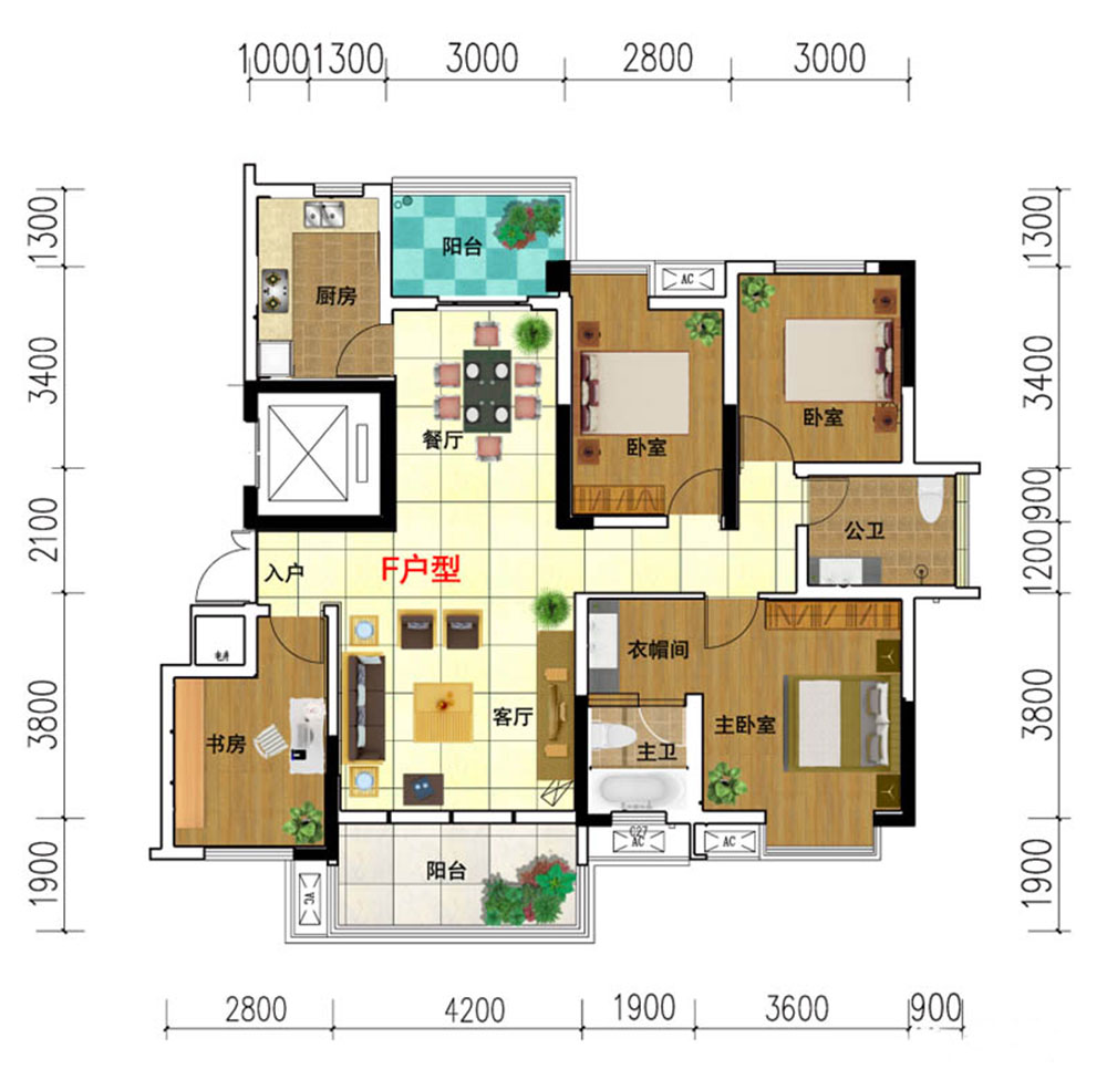 赫山区兰溪中心F户型