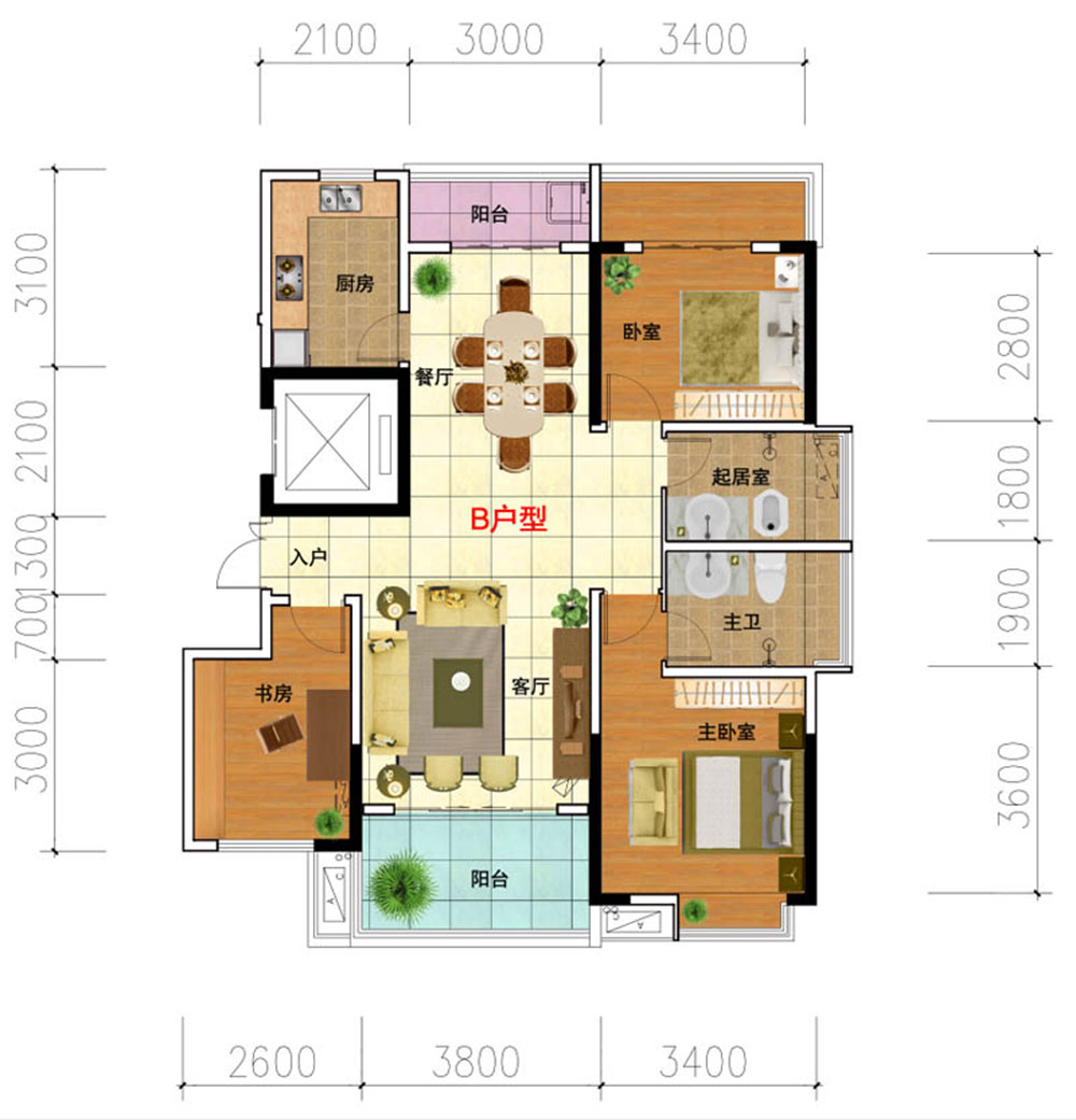 赫山区兰溪中心B户型