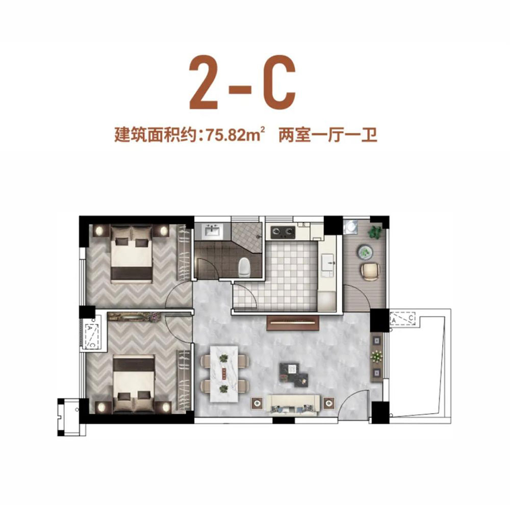高新区涌创天悦2C户型