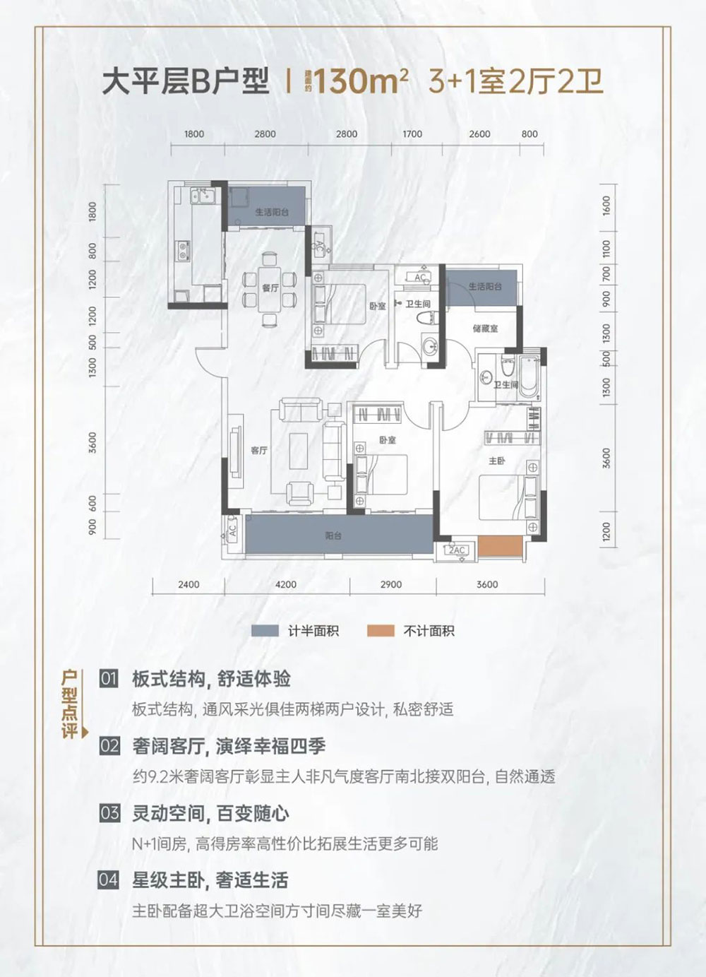 岳阳楼区中建嘉和城大平层B户型