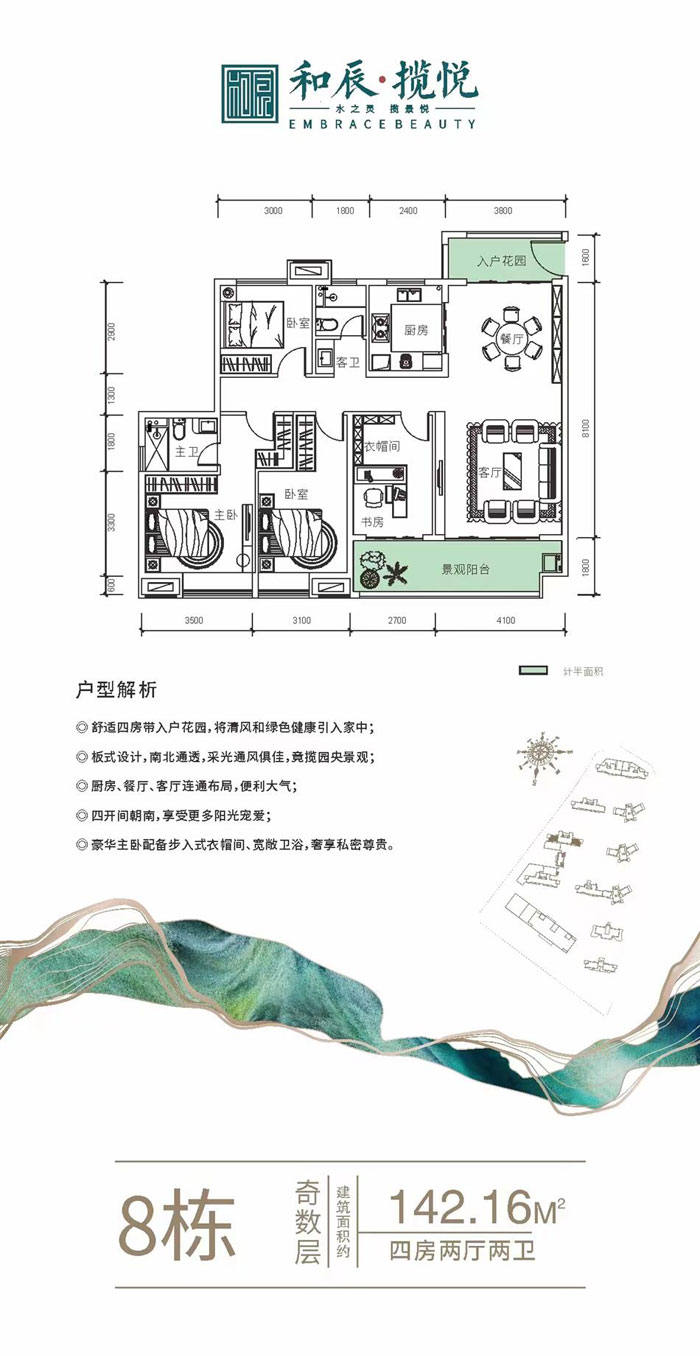 岳阳楼区和辰揽悦8栋C户型