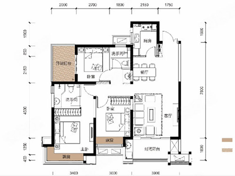 岳阳楼区荣盛东方府天阔户型