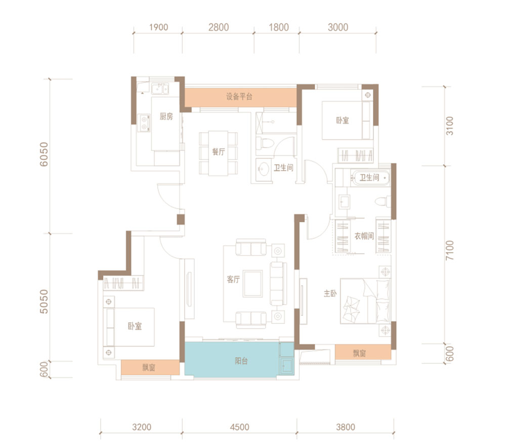 湘阴县洋沙小镇君澜湾C2户型