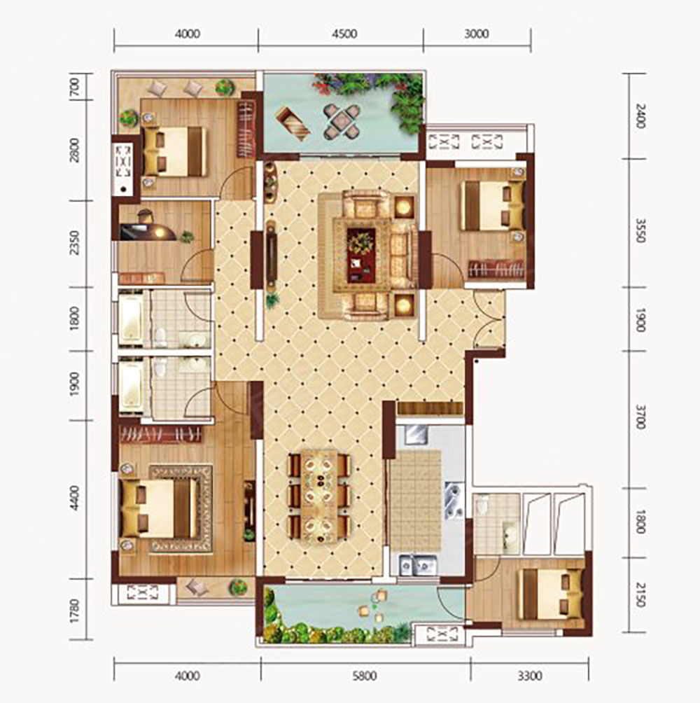 汨罗市天汇华熙公园里C户型
