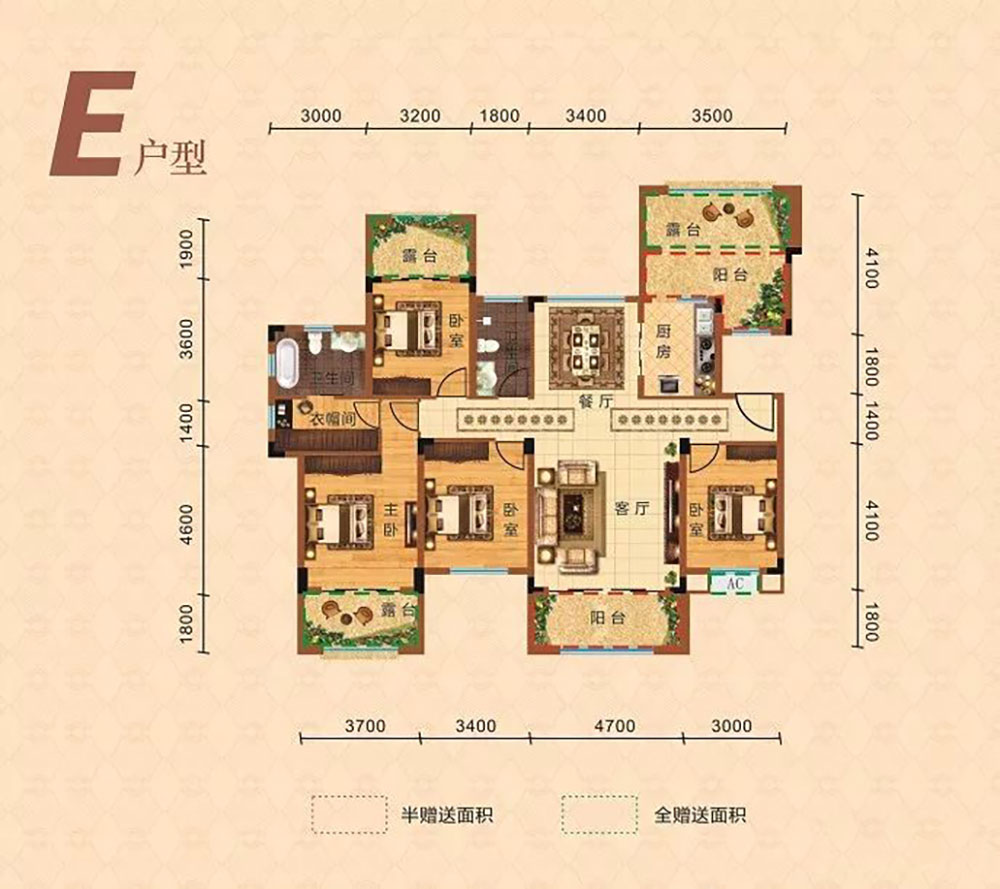 平江县御城华府洋房E户型