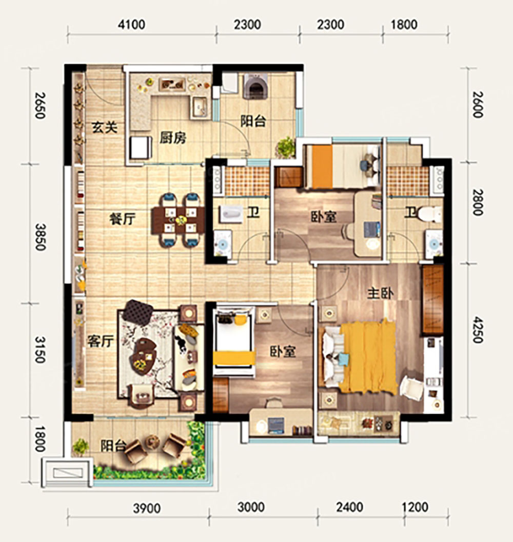 湘阴县碧桂园YJ115户型