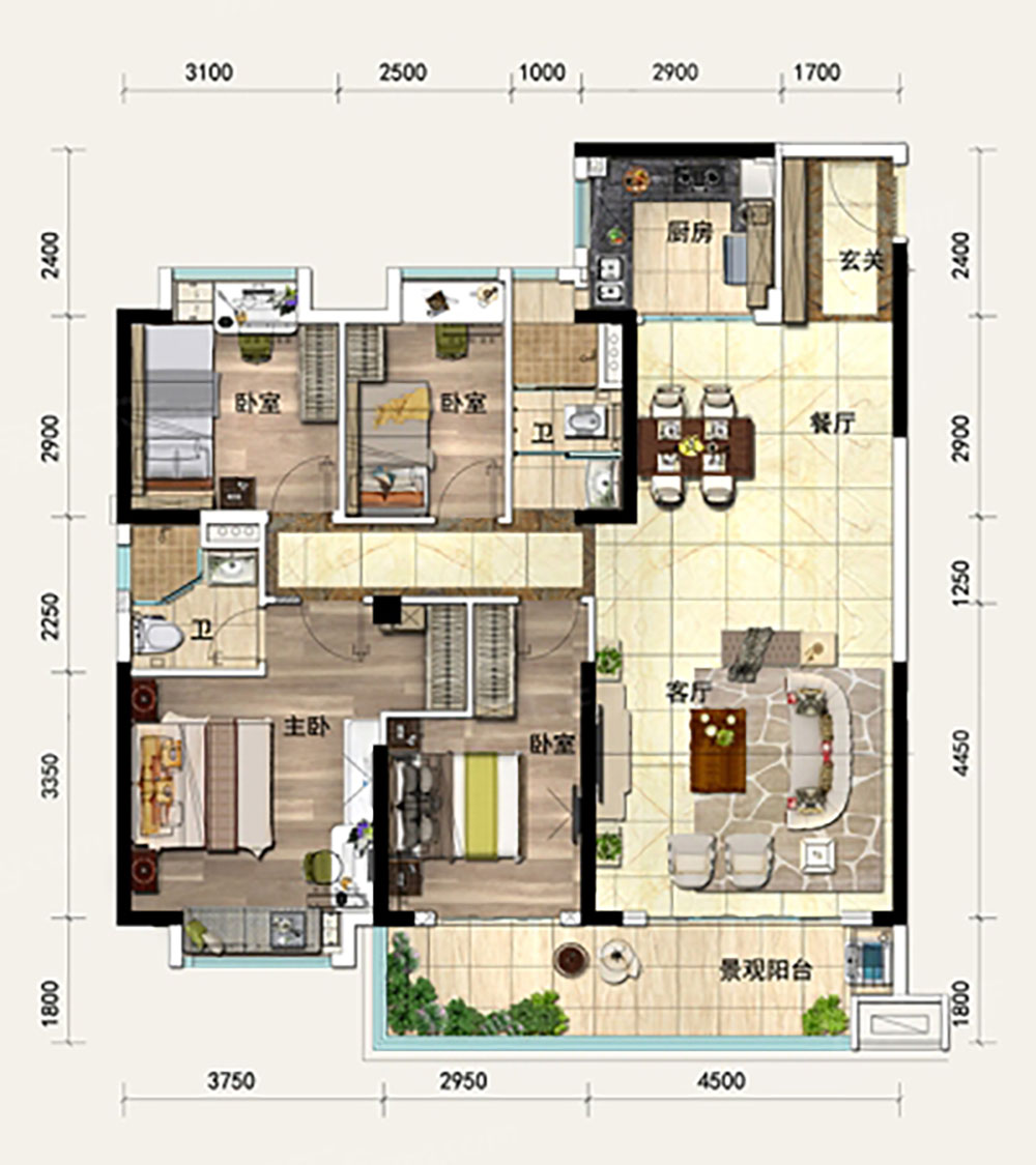 湘阴县碧桂园YJ143户型