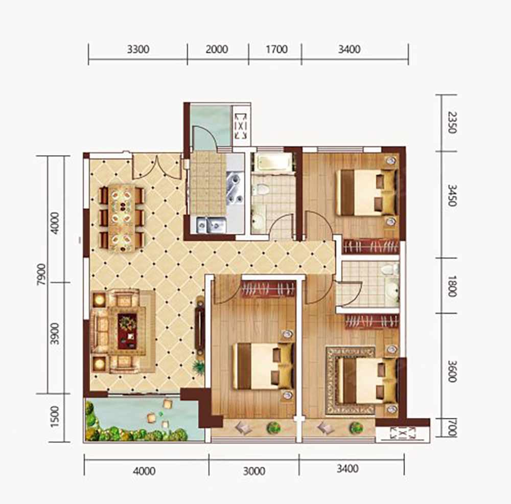 汨罗市天汇华熙公园里A户型