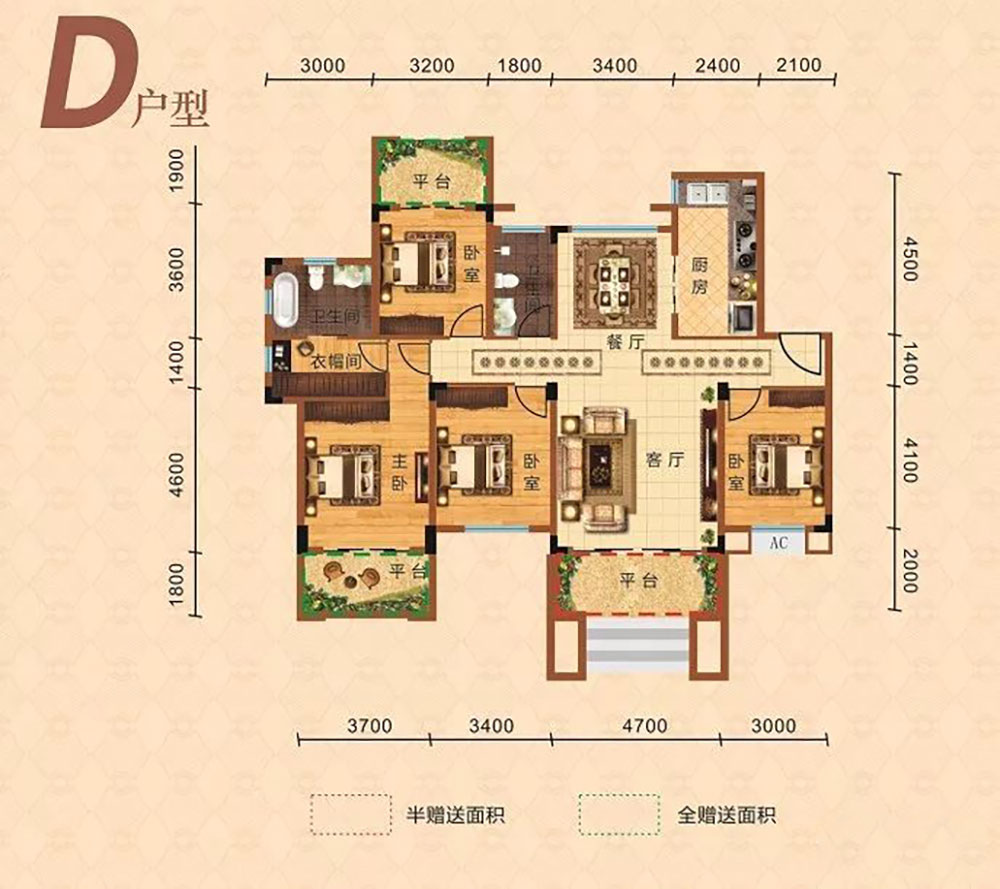 平江县御城华府洋房D户型
