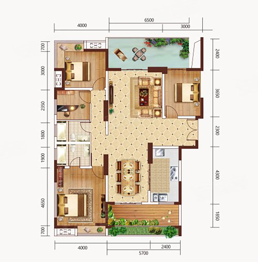 汨罗市天汇华熙公园里B户型