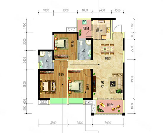 汨罗市港鑫龙城18A户型