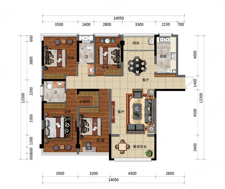 临湘市白云湖公馆A1户型