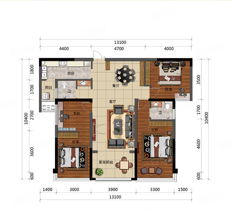 临湘市白云湖公馆C3户型