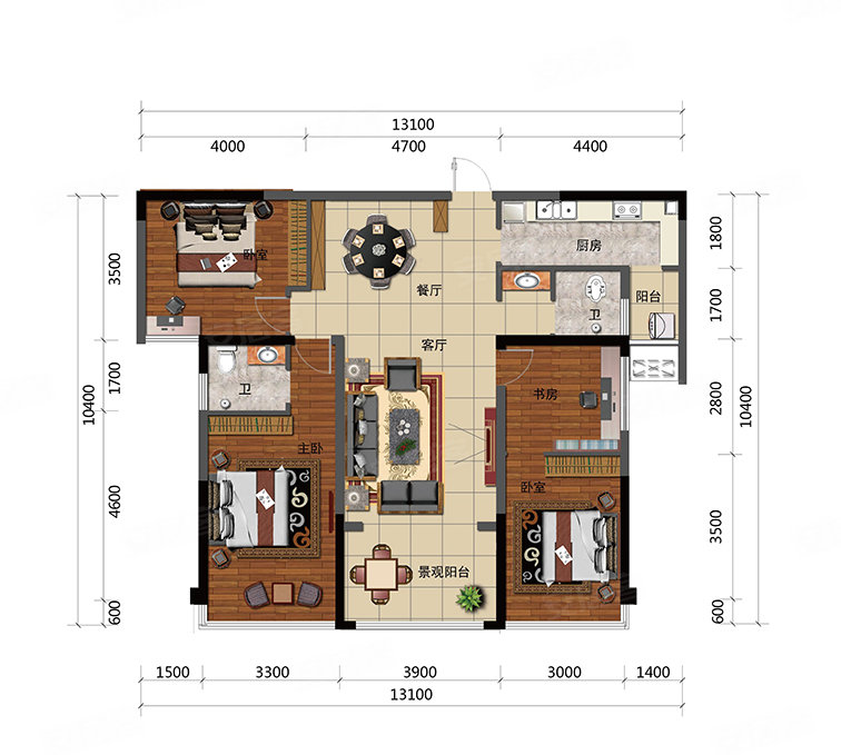 临湘市白云湖公馆C1户型