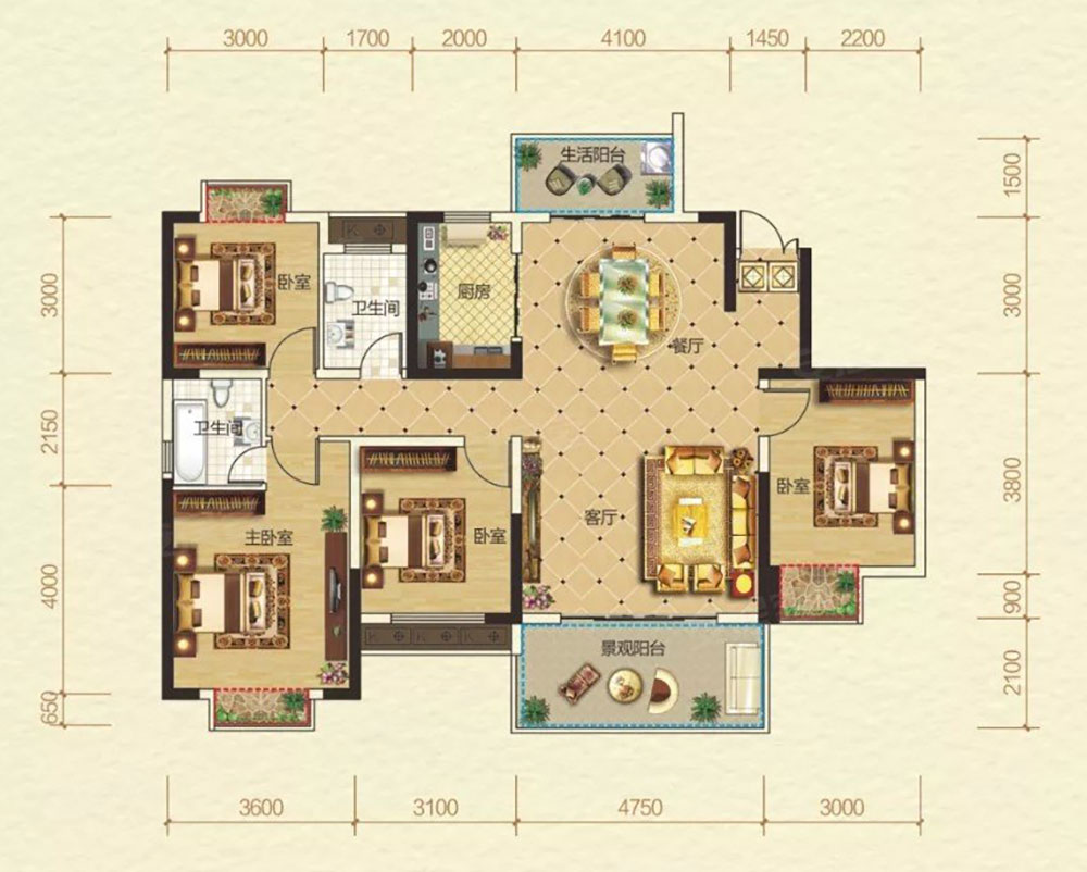 汨罗市西湖首府B户型