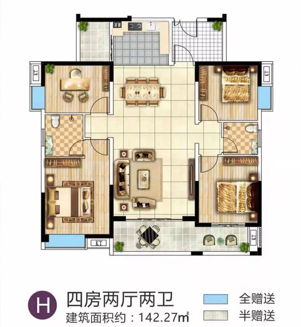 华容县金湖龙湾H户型