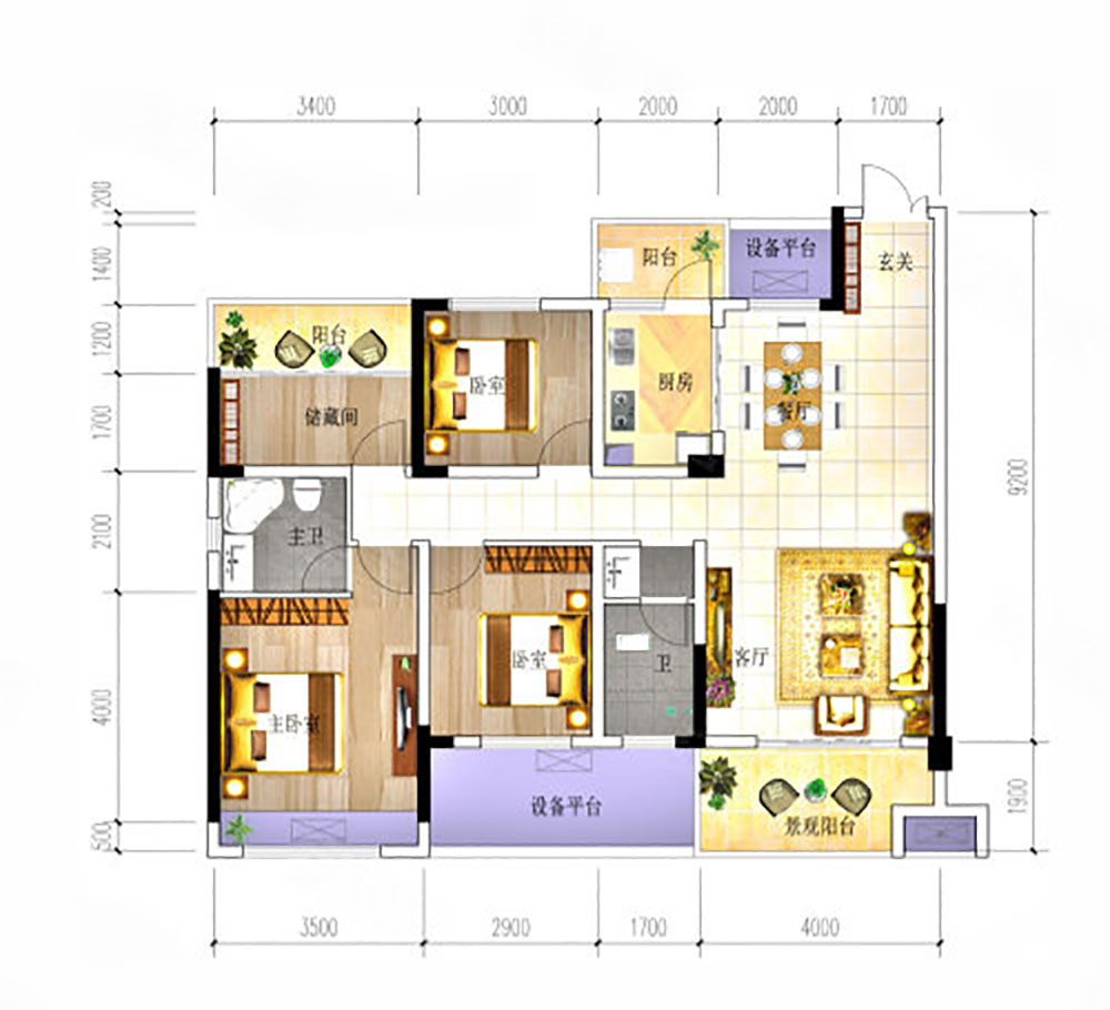 华容县三同御院B1户型