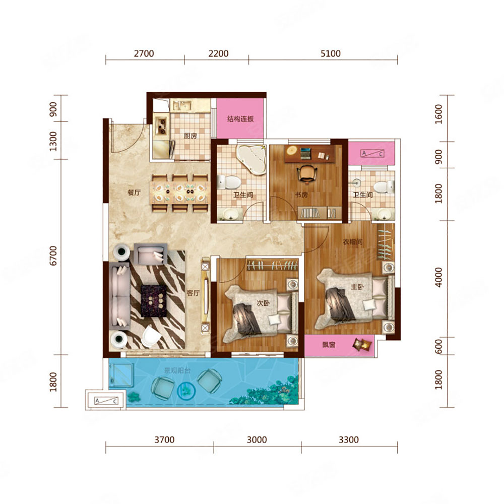 华容县步步高新天地E户型