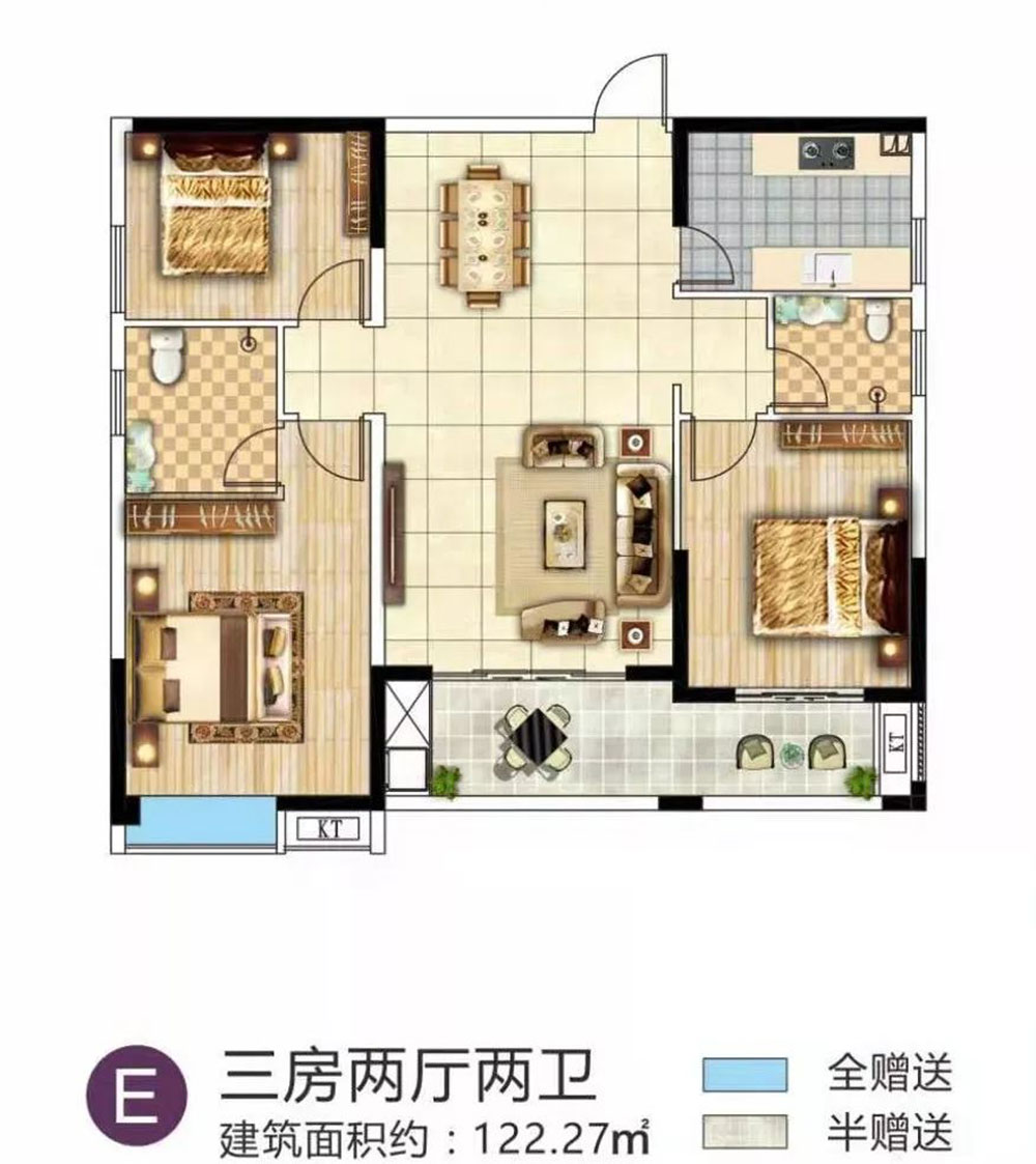 华容县金湖龙湾E户型