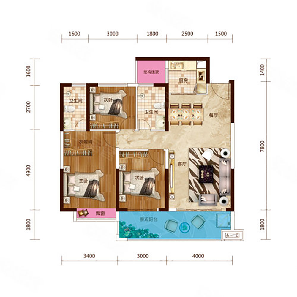 华容县步步高新天地D户型