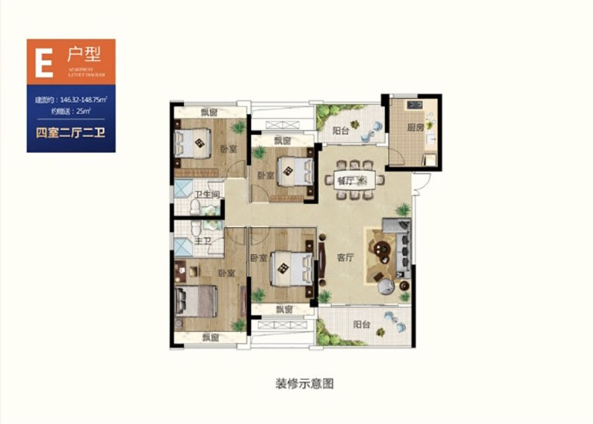 雁峰区雁城首玺E户型