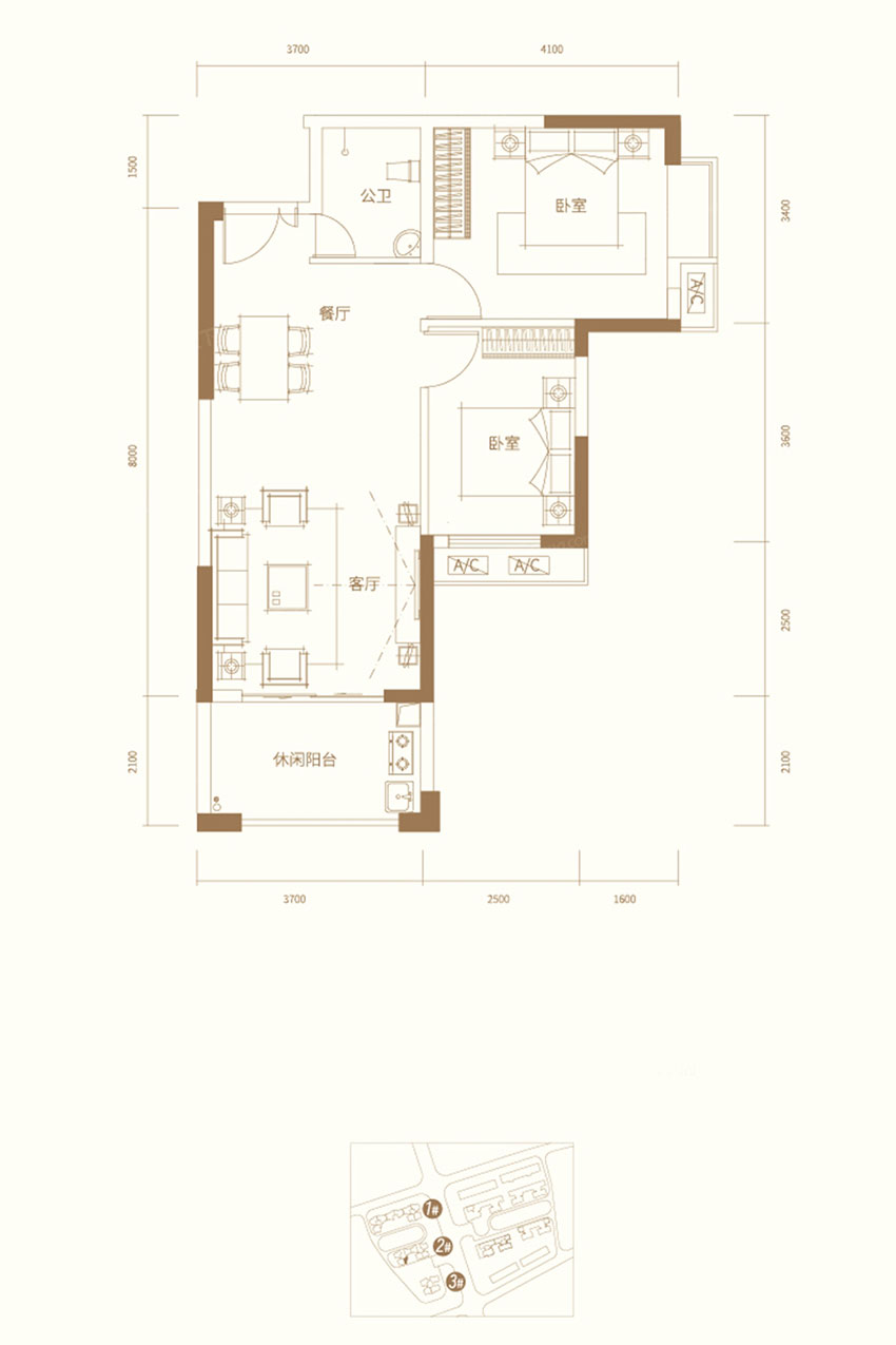 雁峰区翼鸿湖畔山南2栋07户型