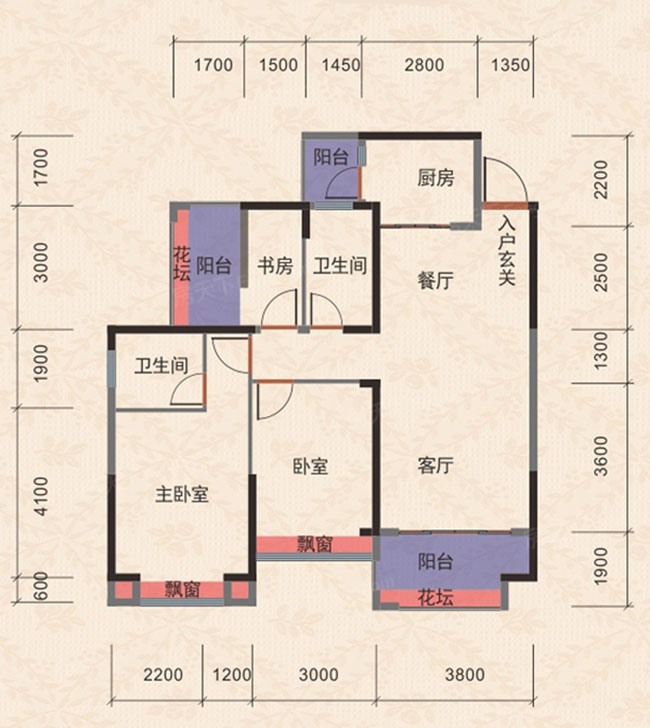 雁峰区中房美丽白沙20栋304户型