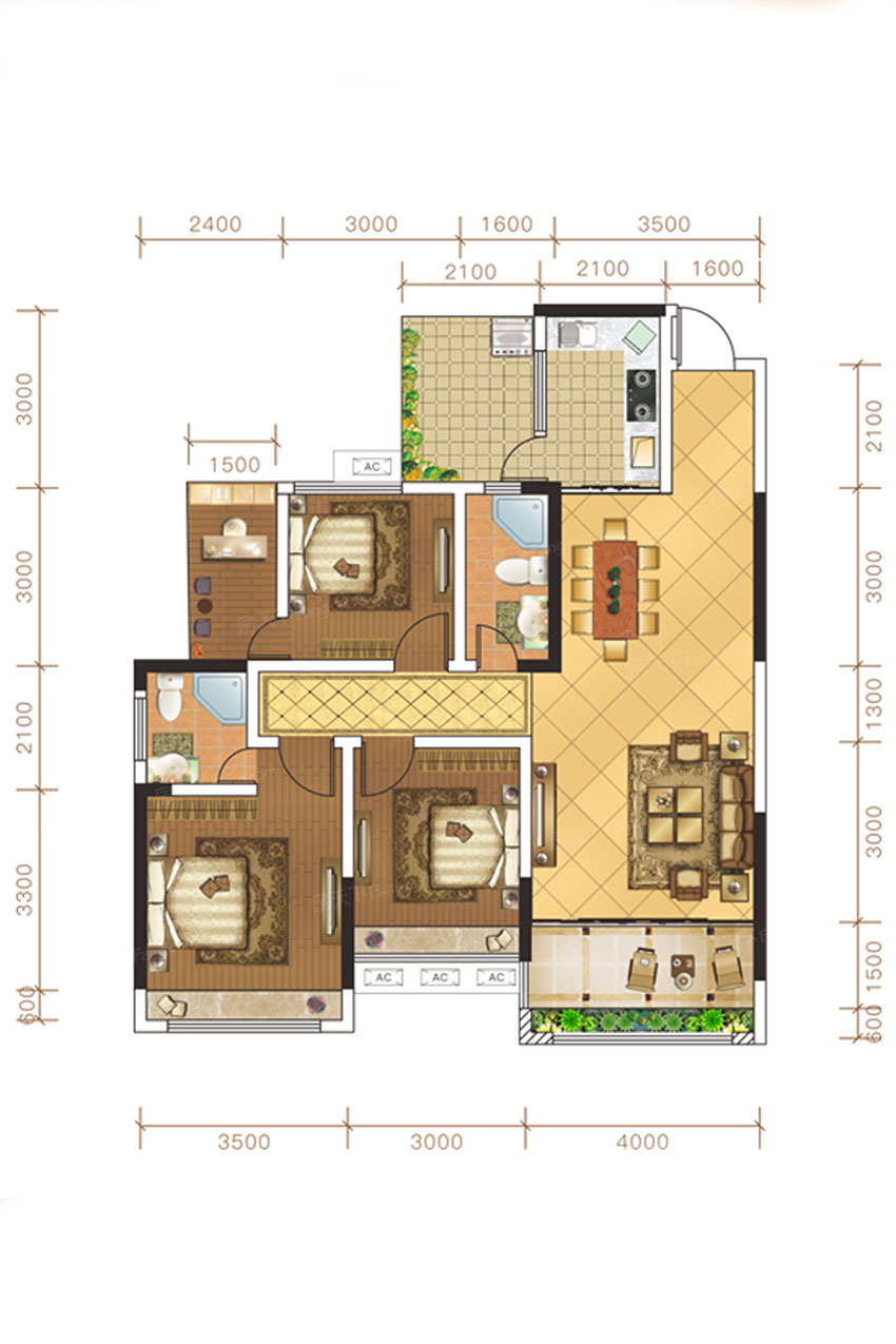 雁峰区湘江学府12栋B户型