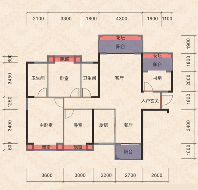 雁峰区中房美丽白沙13#栋户型