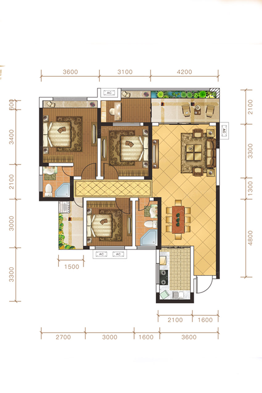 雁峰区湘江学府12栋A户型