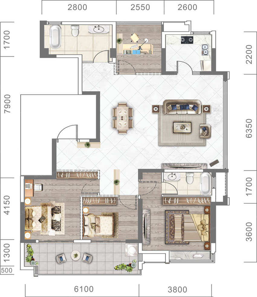 珠晖区佳源酃湖都市B户型