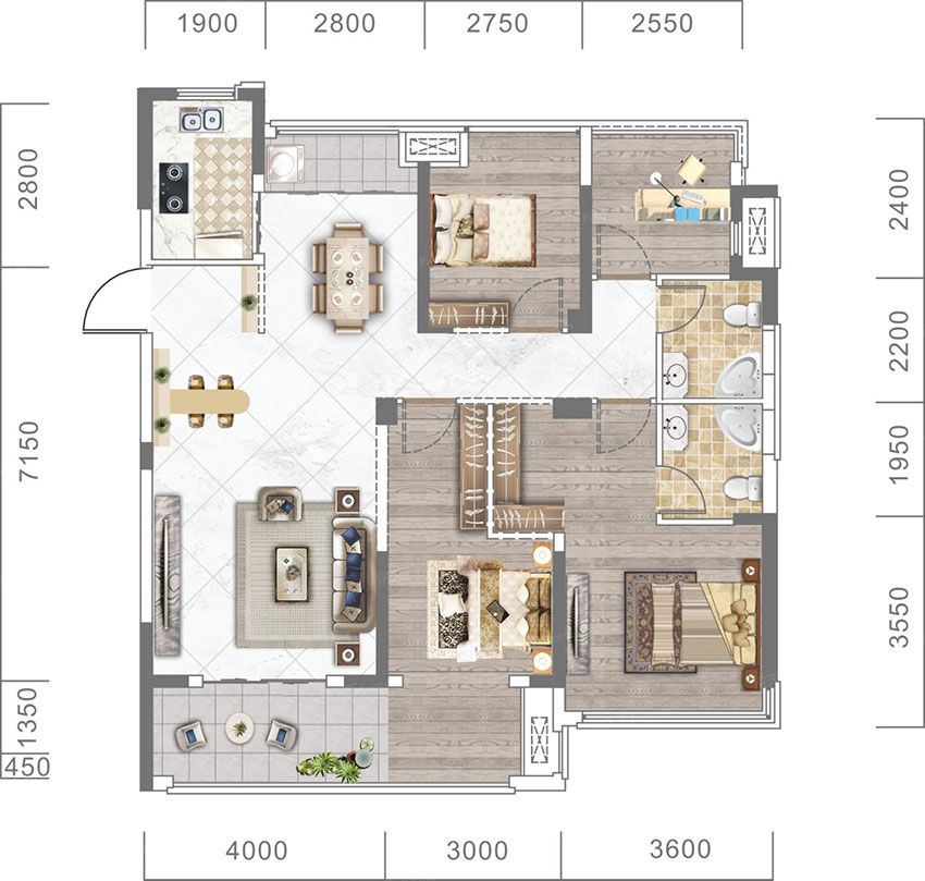 珠晖区佳源酃湖都市B户型