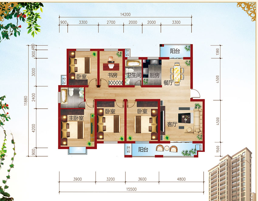 珠晖区金星湘江雅院C4户型