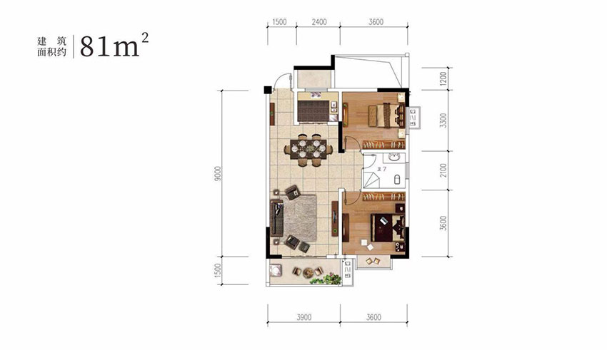 石鼓区雁栖湖玫瑰园81户型